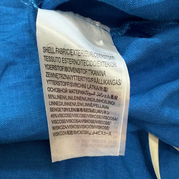 Farm Rio Knotted Cut Out Linen Blend Midi Dress Blue Women's Size XS - Picture 11 of 12